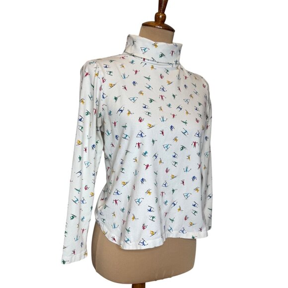 Vintage Talbots Cottagecore Turtleneck Top With Sking Small - Picture 2 of 7